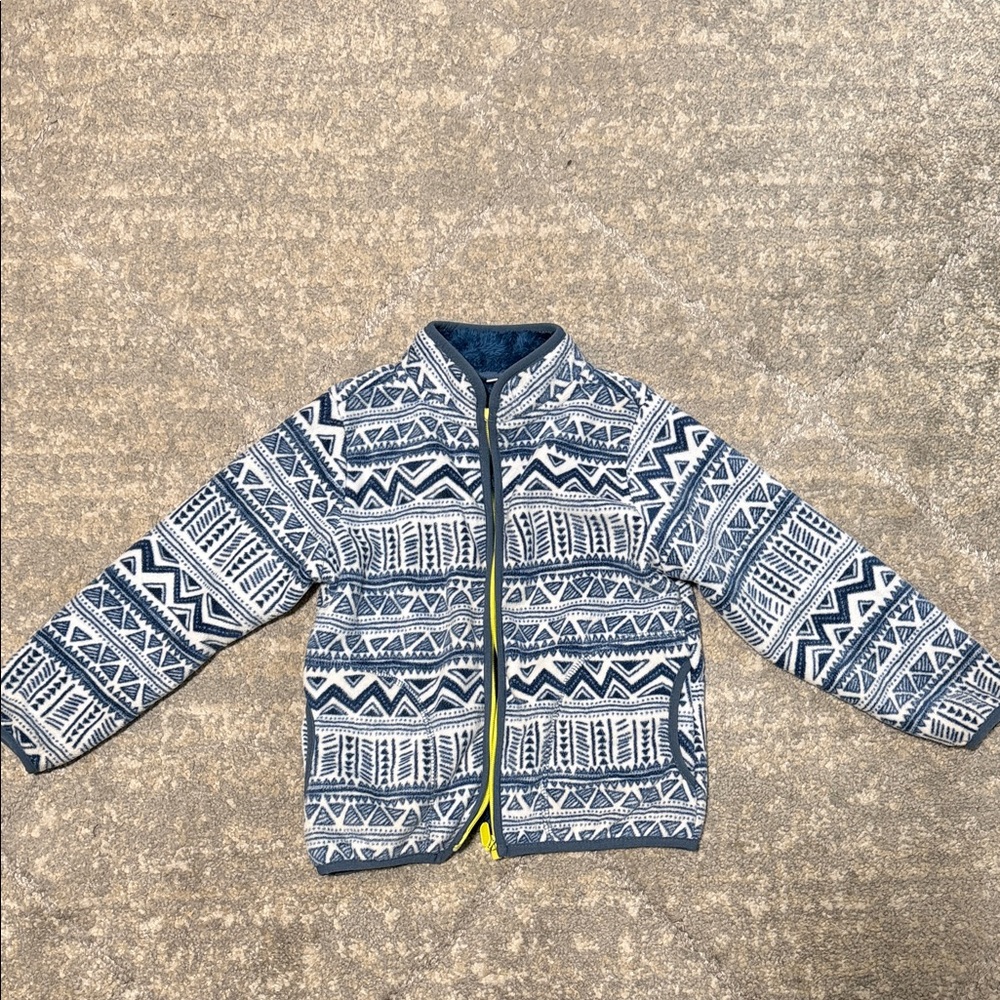 Geometric Blue and White Jacket